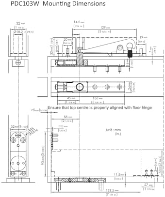 nhn pdc103w-s sss - hydraulic self closing concealed, package contents