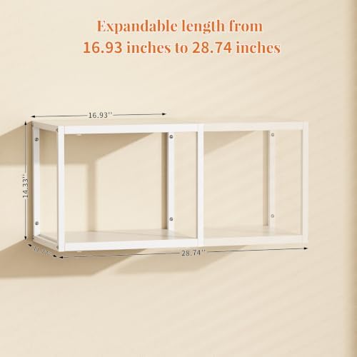 threehio 2 pack expandable garage shelves wall mount, package contents