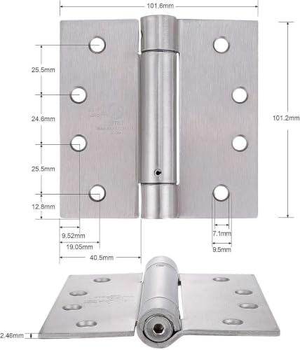 4"x4" self closing door hinges, 3 pack, close-up detail