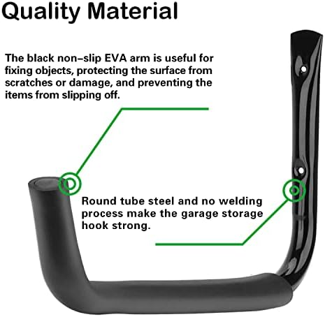 garage hooks heavy duty, 9 inch ladder hooks, front angle view