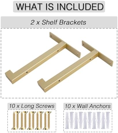 ovov 4 pack heavy duty shelf brackets 10, close-up detail
