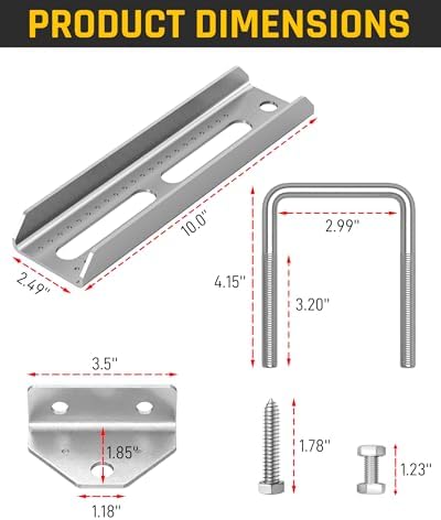 wyckoff 10" boat trailer bunk brackets 4-pack,heavy duty, view 9
