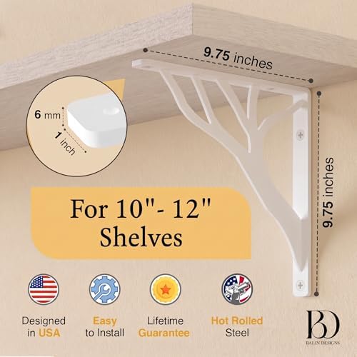 rustic tree white heavy duty shelf brackets 10 shown in use