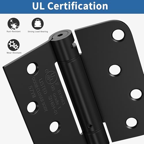 4 inch self closing door hinges, spring hinges, side view