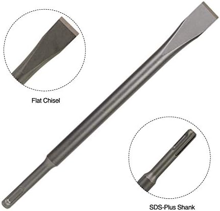 sds plus 4-piece chisel set, thinset scraping bit, side view