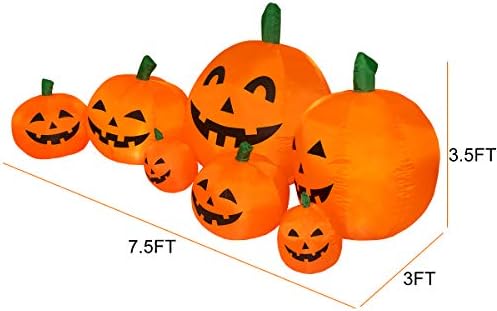 7.5 FT Inflatable Pumpkin Halloween Decorations, Halloween Blow Up Yard Decor...