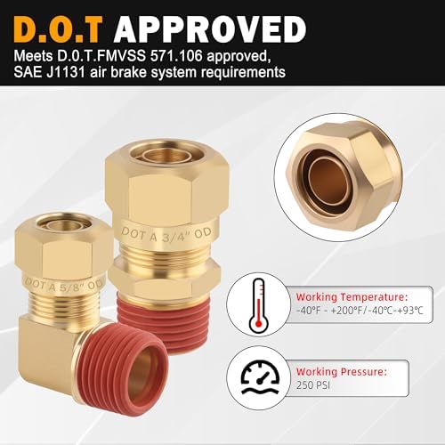 brass dot 5/8" tube x 1/2" npt nylon showing dimensions