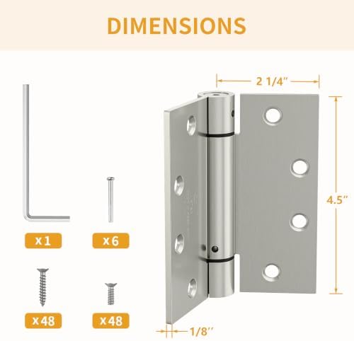 self closing door hinges, 4.5" x 4.5" spring shown in use