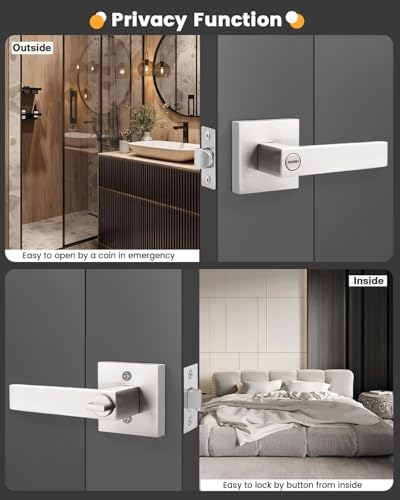 gobrico 10 pack privacy square brushed nickel door showing dimensions