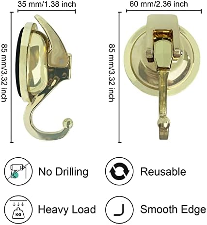 heavy duty vacuum suction shower hooks glass suction, side view