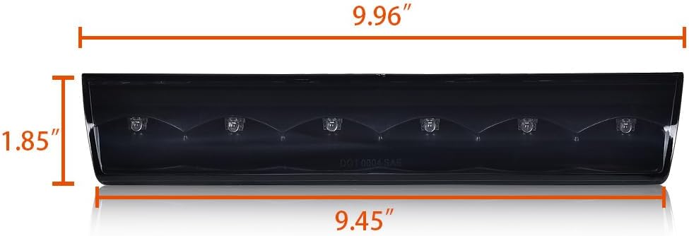 LQI LED 3rd Brake Light Compatible with Leer Are Century Truck Cap Topper, Cargo Light Parking Light Recessed Third Brake Light Smoky Lens Black Housing, AT-LED-36R, AT-LED-36R-01