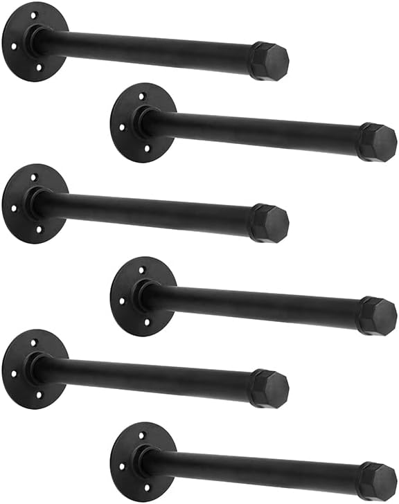 8 inch industrial pipe shelf brackets set of, main product view