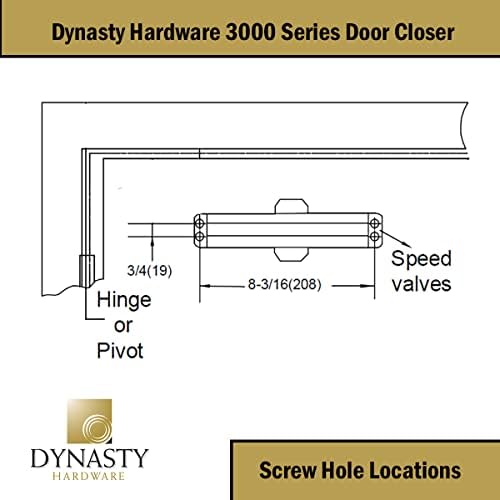 dynasty 3000 series door closer, sprayed aluminum, spring on a desk or shelf
