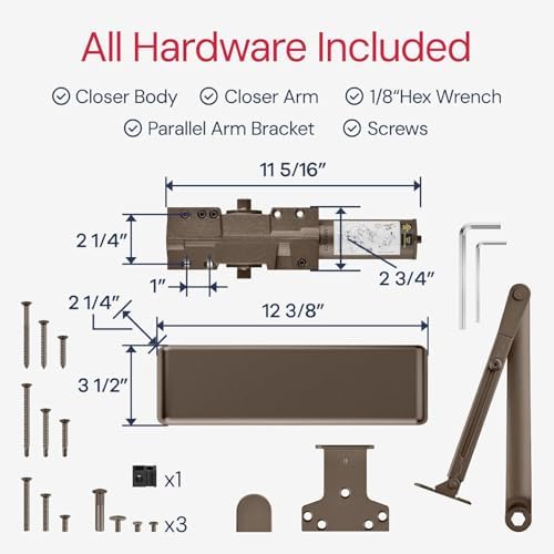 lawrence extra heavy duty door closer commercial grade, package contents