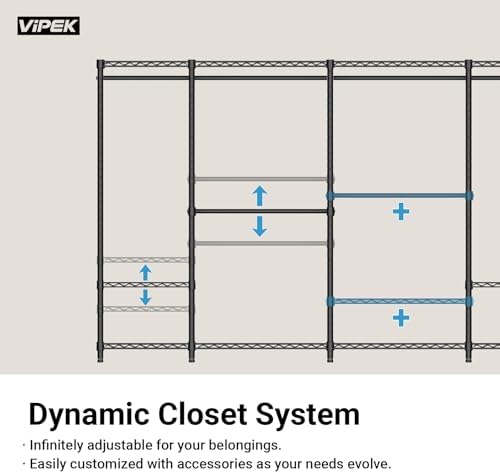vipek v7 clothes rack with shelves heavy duty, view 9