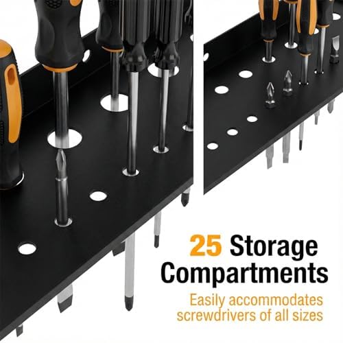 wall mount screwdriver organizer, plier organizer, hammer rack, side view