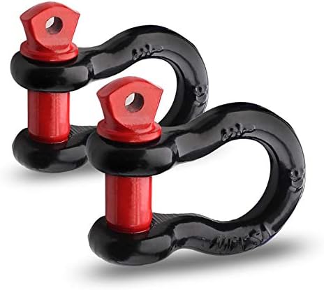 2Pcs 1/2 Inch D Ring Shackle, D Shackle Rugged 12 Ton(26,455 lbs) Maximum Break Strength, 2 Ton (4409 Lbs) Capacity