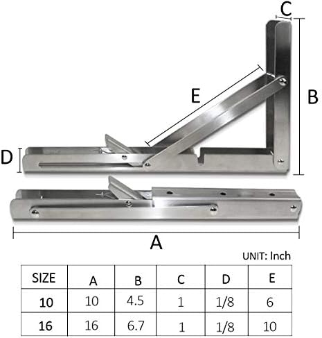 storystore folding shelf brackets - 16 inch heavy shown in use