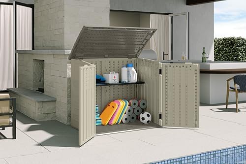 suncast 34 cu ft capacity horizontal outdoor storage, view 9