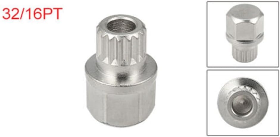 32/16PT Wheel Lock Key for, Steel Anti-Theft Lug Nut Removal, Rustproof Silver Socket Adapter for Car for Tire Screw Installation