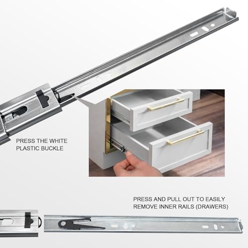 22 inch drawer slides 4 pairs (8pcs) full showing dimensions