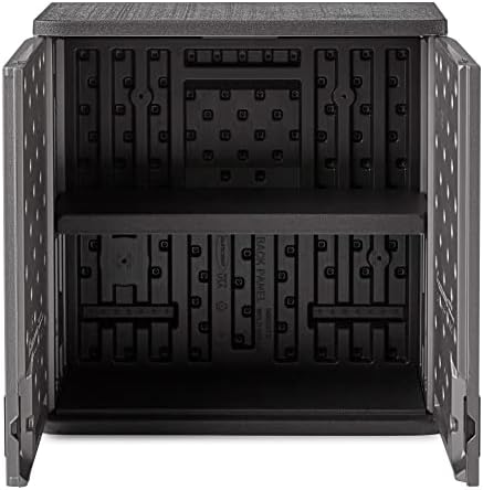 suncast 4 cu. ft wall mounted garage cabinet showing dimensions