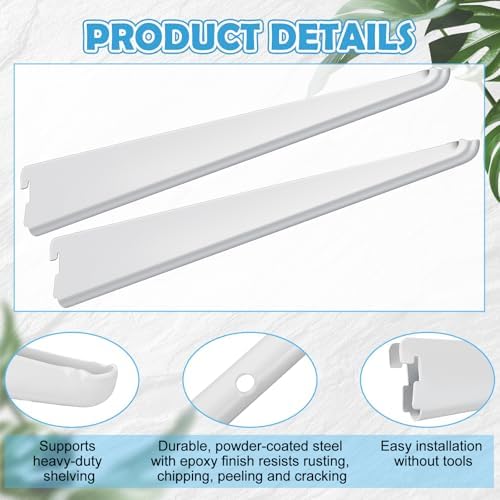 yalikop 10 pack adjustable shelf brackets for double, close-up detail