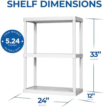 gracious living 3 shelf fixed height solid light, close-up detail