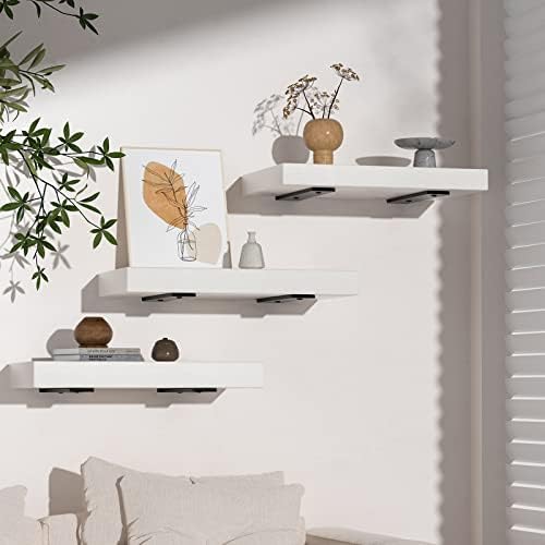 starunder 14 inch floating shelf brackets,4 pack l‑shape on a desk or shelf