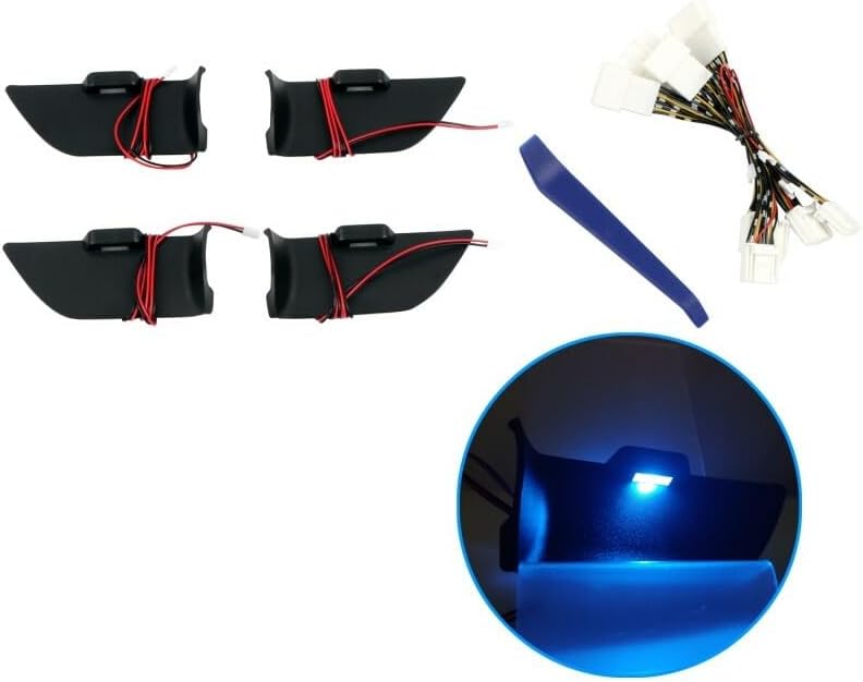 CTH for Toyota Highlander 2020-2024 Interior Car Door Handle Bowl with Blue LED Lights Car Accessories 1 set (Blue Light)