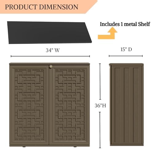 zzm hdpe outdoor storage shed, outdoor plastic storage, package contents