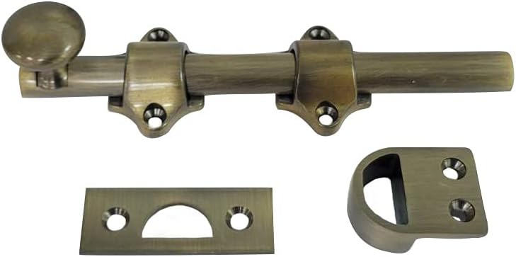 qcaa solid brass dutch door bolt, 6", antique, main product view