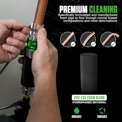 hilmor hlc007 hvac lineset cleaner - pressurized foam, close-up detail