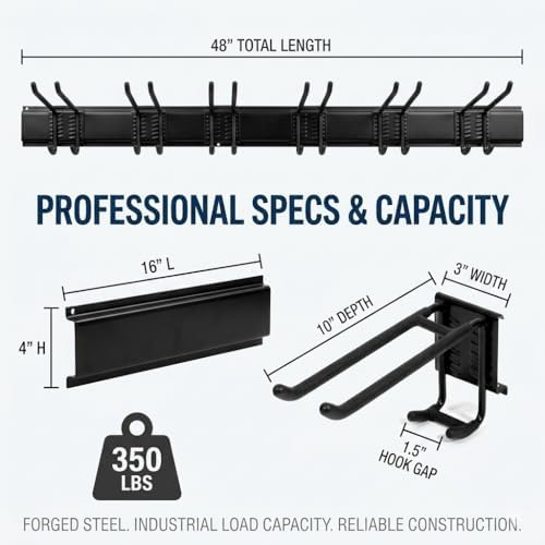 aking ace 48 inch garage tool organizer, wall, side view