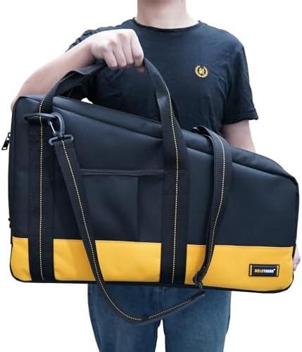 melotough heavy duty framing nail gun tool bag, front angle view
