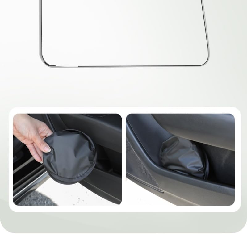 2Pcs Adsorption Car Side Window Sunshade, Install Heat Reflective Sun Visor, Glare Block Cool Car Interior for Driver Side, Black