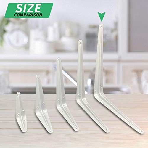 shelf brackets 12 inch heavy duty white l, side view