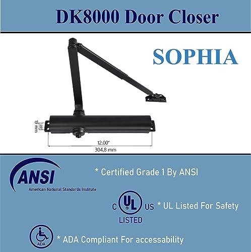 sophia door closer commercial grade 1, automatic door, side view