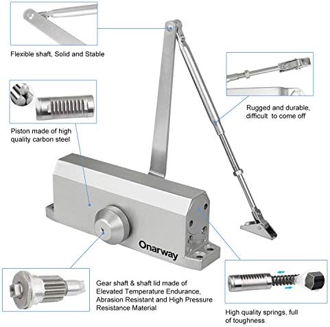 onarway door closer automatic size 4 spring hydraulic showing dimensions