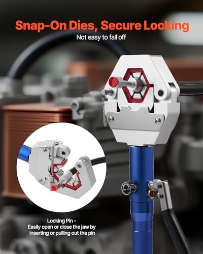 vevor hydraulic hose crimper, hydra-krimp ac hose crimper, side view