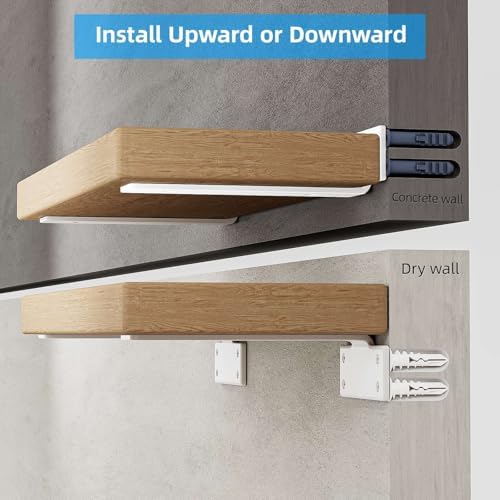 shelf brackets, heavy duty floating shelf brackets 10-inch, front angle view