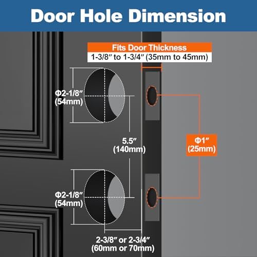 bestten 2 pack all keyed same exterior door, close-up detail