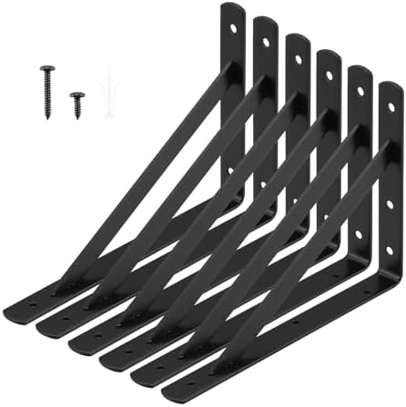heavy duty shelf brackets, 12 x 8 inch, front angle view