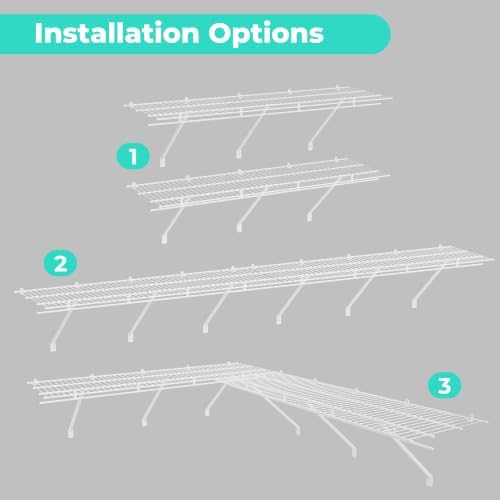 haushof 4 pack closet shelves wall mounted, 4, front angle view