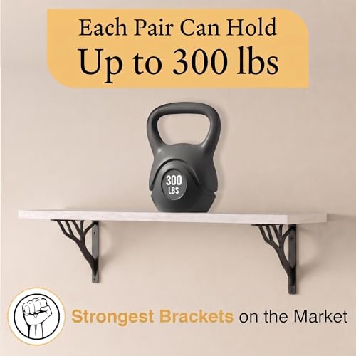 rustic tree black heavy duty shelf brackets 10 on a desk or shelf
