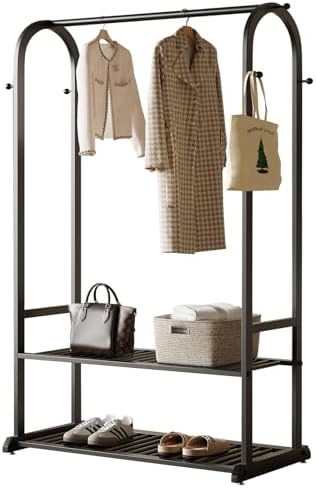 black clothing rack for hanging clothes,sturdy metal clothes, view 9