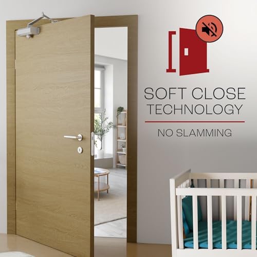 primeware dc-300 adjustable automatic door closers for home showing dimensions