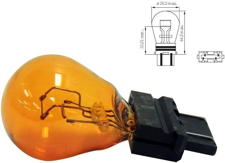 cyclingcolors 2x 3157 12V P27/7W W2.5x16q 32/3CP S25q Orange Light Bulb American and Asian Car