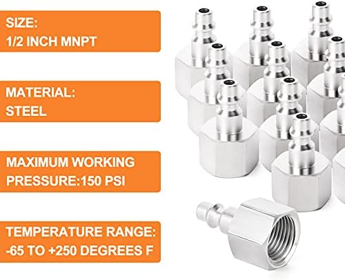 gasher 20pcs 1/2-inch npt female industrial air tool showing dimensions
