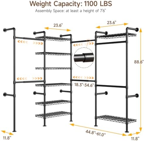 onbrill l4 wall mounted heavy duty corner industrial, close-up detail